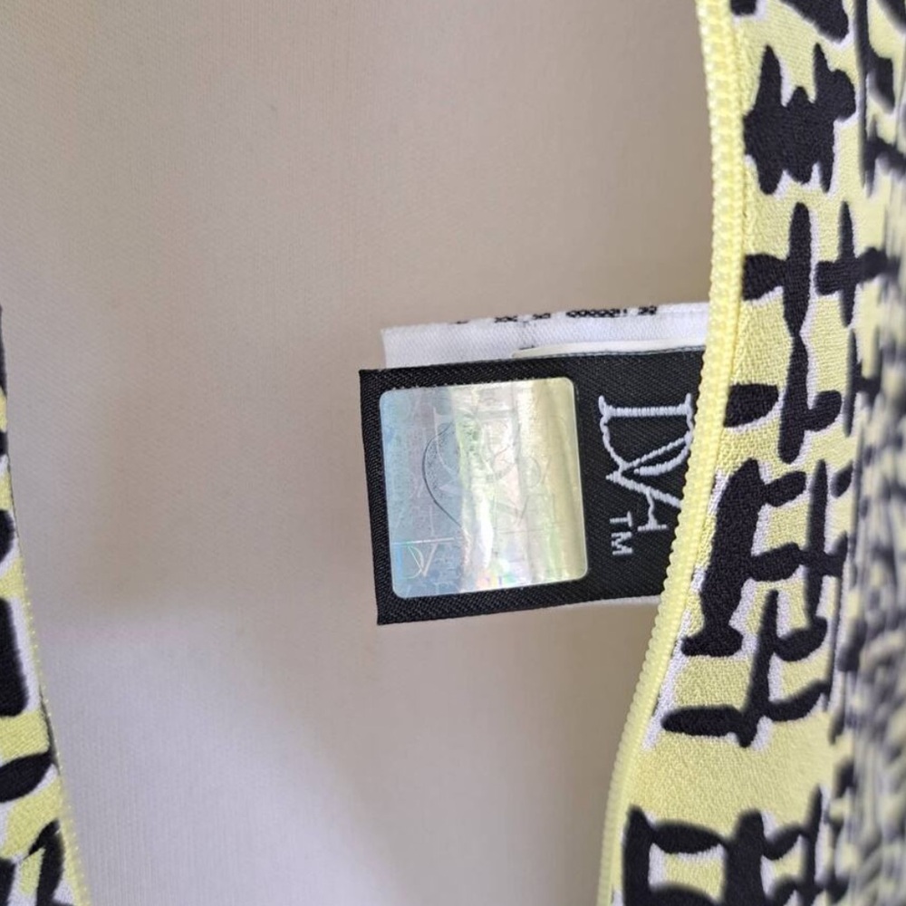 DIANE von FURSTENBERG New Della Crepe Yellow Black Tie Waist Lily Dress NWOT - Picture 12 of 14